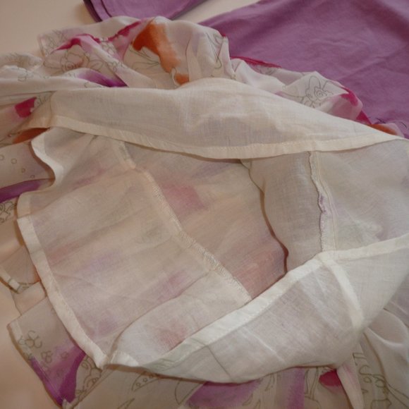 Beetlejuice London Little Girl SZ 6 Purple Dress Watercolor Like Flower Ruffles - Picture 4 of 11